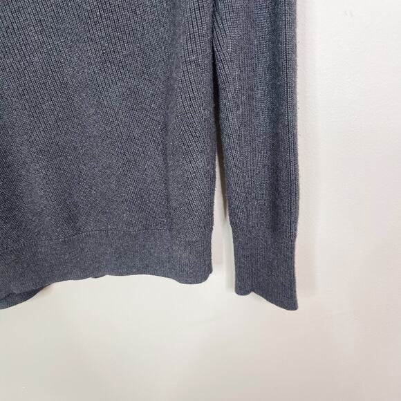 Athleta Small Rest Day Asymmetrical Sweater Gray Ribbed Pima Cotton Lyocell Silk - Picture 5 of 11